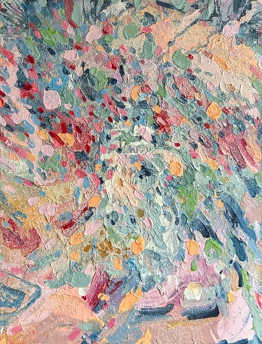 Painting titled "Large colorful text…" by Julia Brinkfrau, Original Artwork, Acrylic