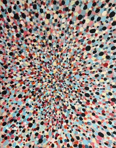 Pittura intitolato "Abstract pointillis…" da Julia Brinkfrau, Opera d'arte originale, Acrilico