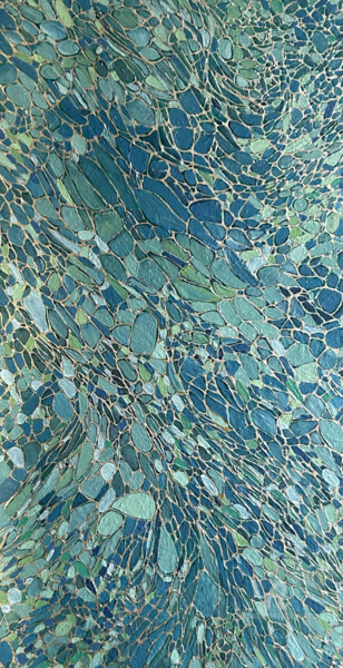 绘画 标题为“Long green blue acr…” 由Julia Brinkfrau, 原创艺术品, 丙烯