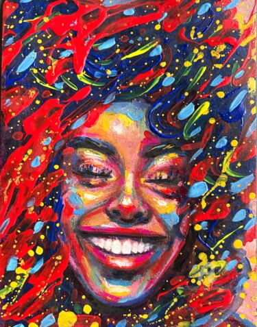 Картина под названием "Colorful positive p…" - Julia Brinkfrau, Подлинное произведение искусства, Масло