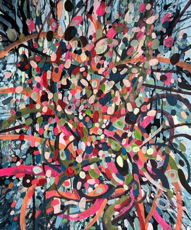 Картина под названием "XL abstract vibrant…" - Julia Brinkfrau, Подлинное произведение искусства, Акрил