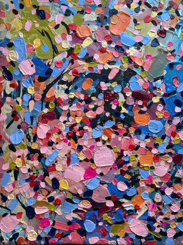 Pittura intitolato "Large multicolor te…" da Julia Brinkfrau, Opera d'arte originale, Acrilico