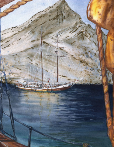 Картина под названием "Greenland" - Julia Bunkevich, Подлинное произведение искусства, Акварель
