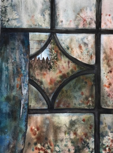 Peinture intitulée "Ringing silence" par Julia Bunkevich, Œuvre d'art originale, Aquarelle