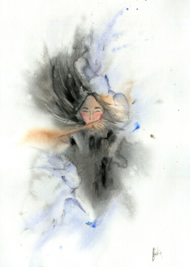 Painting titled "Presence" by Julia Bunkevich, Original Artwork, Watercolor