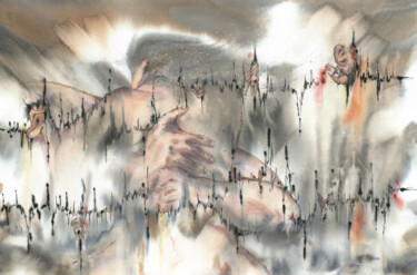 Peinture intitulée "Naked Thoughts" par Julia Bunkevich, Œuvre d'art originale, Aquarelle