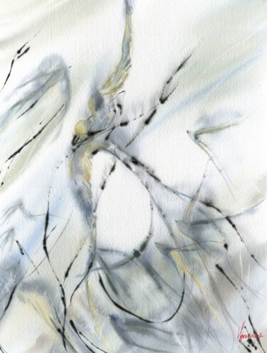 Peinture intitulée "Invisible threads #…" par Julia Bunkevich, Œuvre d'art originale, Aquarelle