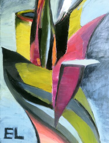 Картина под названием "Flower" - Julia Elkina, Подлинное произведение искусства, Масло