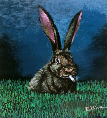 Painting titled "Hare" by Julia Elkina, Original Artwork, Oil