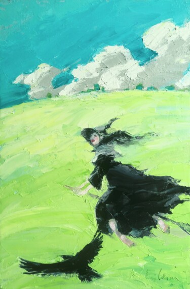 Картина под названием "The flight" - Julia Elkina, Подлинное произведение искусства, Масло