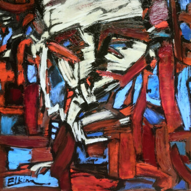 Painting titled "El rostro" by Julia Elkina, Original Artwork, Oil