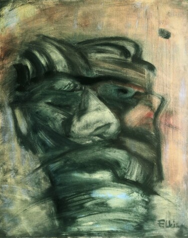Pintura intitulada "A face" por Julia Elkina, Obras de arte originais, Óleo