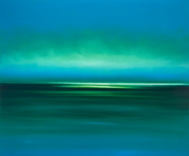 Painting titled "A Distant Light" by Julia Everett, Original Artwork, Oil Mounted on Wood Stretcher frame