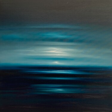 Painting titled "Through the Rising…" by Julia Everett, Original Artwork, Oil Mounted on Wood Stretcher frame