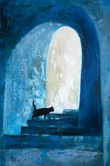 Ζωγραφική με τίτλο "Следуй за черным ко…" από Julia Evpak, Αυθεντικά έργα τέχνης, Ακρυλικό Τοποθετήθηκε στο Ξύλινο φορείο σκ…