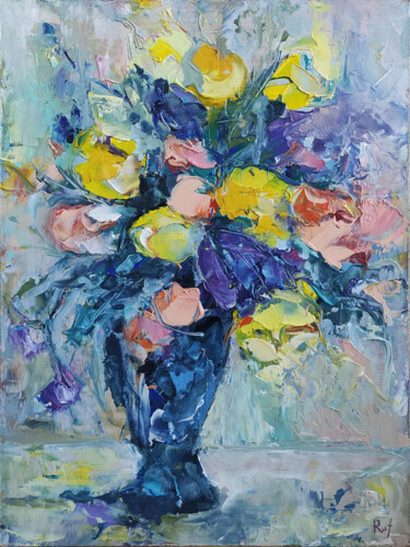 Peinture intitulée "Bouquet of flowers" par Julia Fomina, Œuvre d'art originale, Huile