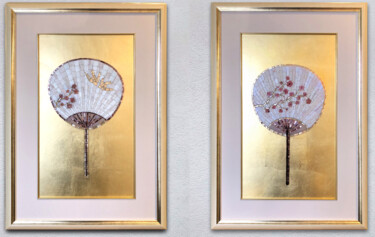 Sculpture intitulée "Oriental Fan - set…" par Julia Gorbunova, Œuvre d'art originale, Verre