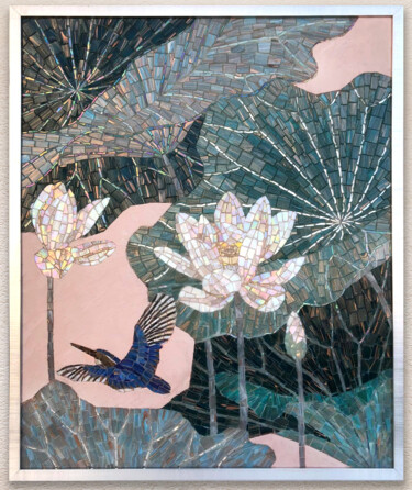 in the shade of lotus Sculpture intitulée "in the shade of lot…" par Julia Gorbunova, Œuvre d'art originale, Mosaïque