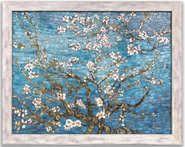 Sculpture intitulée "Almond blossom" par Julia Gorbunova, Œuvre d'art originale, Mosaïque