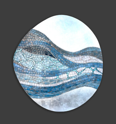 Scultura intitolato "Shades of blue" da Julia Gorbunova, Opera d'arte originale, Mosaico