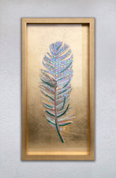 Escultura intitulada "Feather" por Julia Gorbunova, Obras de arte originais, Mosaico
