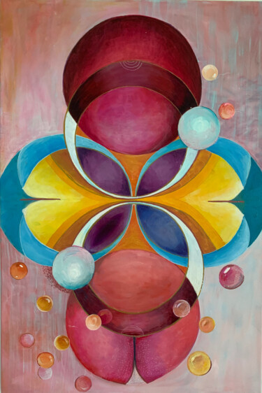 Malerei mit dem Titel "Chakra vibrations.3" von Julia Hacker, Original-Kunstwerk, Acryl