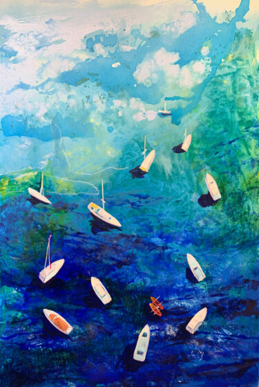 Malarstwo zatytułowany „Sailing Boats” autorstwa Julia Hacker, Oryginalna praca, Akryl