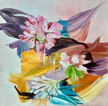 Peinture intitulée "Flower Wonder" par Julia Hacker, Œuvre d'art originale, Acrylique Monté sur Châssis en bois