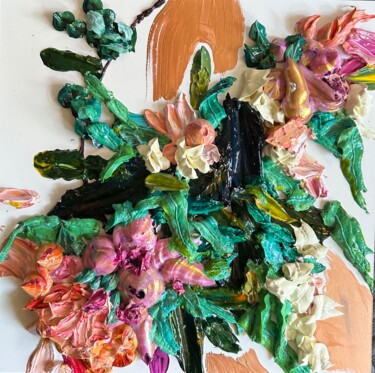 绘画 标题为“Floral.2” 由Julia Hacker, 原创艺术品, 丙烯 安装在木板上