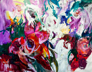 Pittura intitolato "Flower Passion" da Julia Hacker, Opera d'arte originale, Acrilico