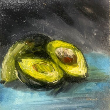 Картина под названием "Авокадо в разрезе" - Julia Ischenko, Подлинное произведение искусства, Масло
