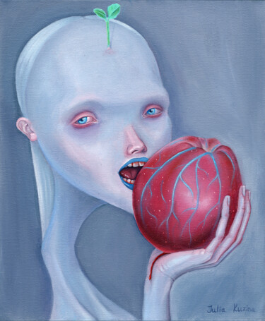 Картина под названием "Apple tree" - Julia Kuzina, Подлинное произведение искусства, Масло Установлен на Деревянная рама для…