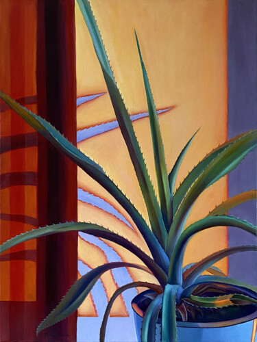 Painting titled "Mr. Pineapple at su…" by Julia Kuzina, Original Artwork, Oil