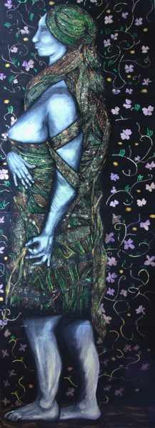 Peinture intitulée "la bete-humaine." par Julia Le Corre, Œuvre d'art originale, Encre