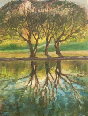 Pintura intitulada "Отражение / Reflect…" por Julia Leo, Obras de arte originais, Óleo