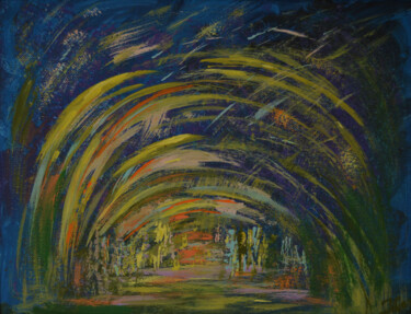 Картина под названием "Moonlight." - Julia Leon, Подлинное произведение искусства, Акрил Установлен на Деревянная рама для н…