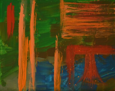 Картина под названием "Sunset. Small abstr…" - Julia Leon, Подлинное произведение искусства, Акрил Установлен на Деревянная…