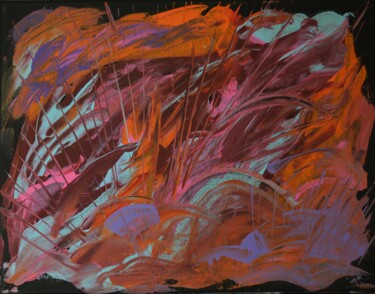 Картина под названием "Night Light" - Julia Leon, Подлинное произведение искусства, Акрил Установлен на Деревянная рама для…