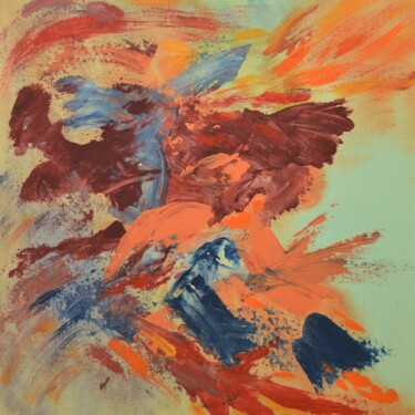 Malerei mit dem Titel "That Wind. Abstract." von Julia Leon, Original-Kunstwerk, Acryl Auf Keilrahmen aus Holz montiert