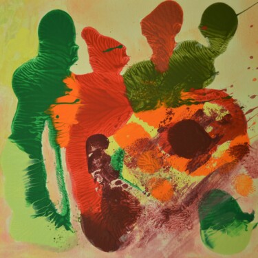 Картина под названием "Circle of your stor…" - Julia Leon, Подлинное произведение искусства, Акрил Установлен на Деревянная…