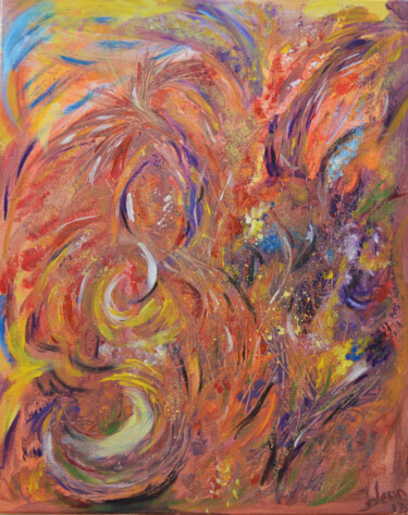 Painting titled "Joy. Abstract art." by Julia Leon, Original Artwork, Acrylic Mounted on Wood Stretcher frame