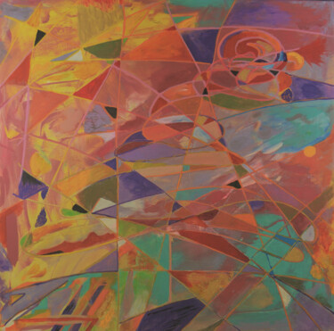 Картина под названием "Emotions III, abstr…" - Julia Leon, Подлинное произведение искусства, Акрил Установлен на Деревянная…
