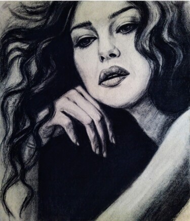 Dessin intitulée "Portrait of Monica…" par Julia Lihina, Œuvre d'art originale, Pastel