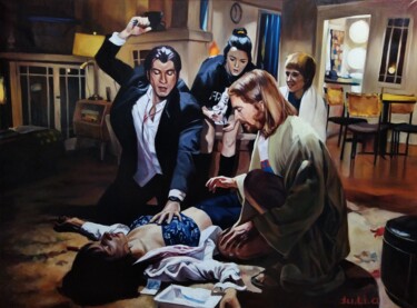 Картина под названием "Pulp Fiction" - Julia Lihina, Подлинное произведение искусства, Масло