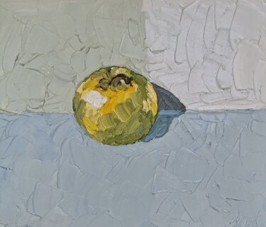 Картина под названием "Яблоко. Apple" - Julia Musina, Подлинное произведение искусства, Масло Установлен на Деревянная рама…