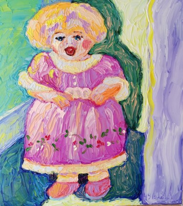 Pittura intitolato "Радость куклы. 1 Po…" da Julia Musina, Opera d'arte originale, Olio Montato su Telaio per barella in leg…