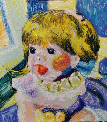 Pintura titulada "Радость куклы 5 Joi…" por Julia Musina, Obra de arte original, Oleo Montado en Bastidor de camilla de made…
