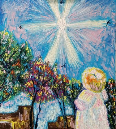 Pintura titulada ""Радость куклы 13 В…" por Julia Musina, Obra de arte original, Oleo Montado en Bastidor de camilla de made…