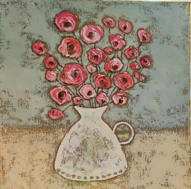 Malerei mit dem Titel "Abstract flowers ar…" von Julia Ozerova, Original-Kunstwerk, Öl