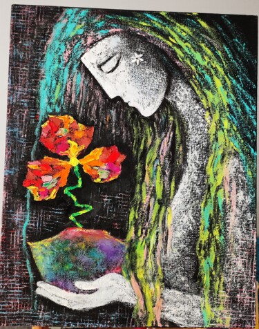 "Abstract woman pain…" başlıklı Tablo Julia Ozerova tarafından, Orijinal sanat, Petrol